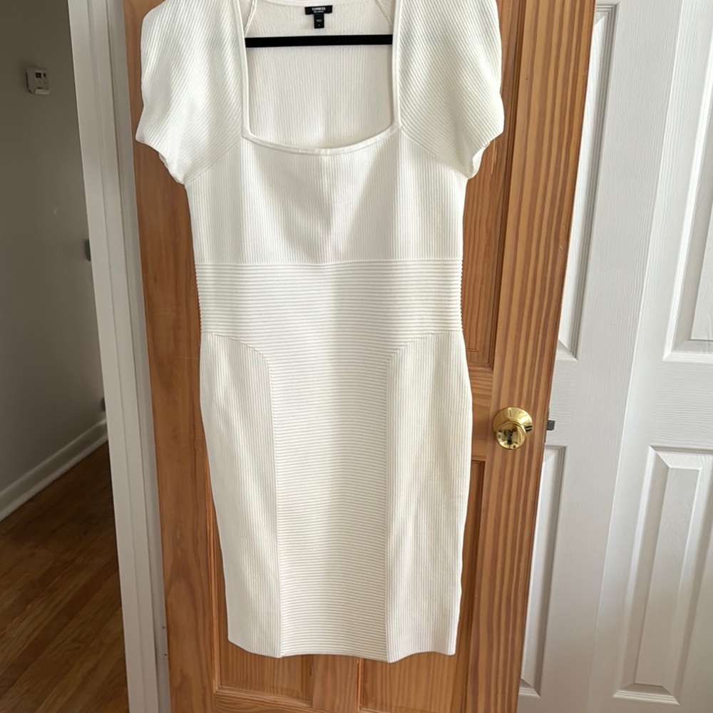 Express White Midi Dress